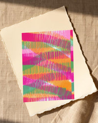 Turquoise Depths Painterly – Signed 50-Edition Giclée Print for Gallery Walls — Paper/edge detail