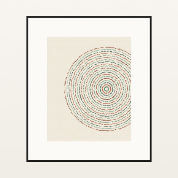 Ukiyo-e Celadon Geometric – Signed 50-Edition Giclée Print for Gallery Walls — Black gallery mat
