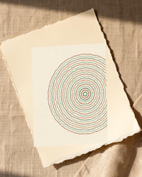 Ukiyo-e Celadon Geometric – Signed 50-Edition Giclée Print for Gallery Walls — Paper/edge detail