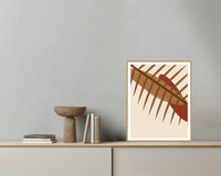 Vermillion & Sienna Ombré Gradient – Signed 50-Edition Giclée Print for Gallery Walls — Grey wall with bowl