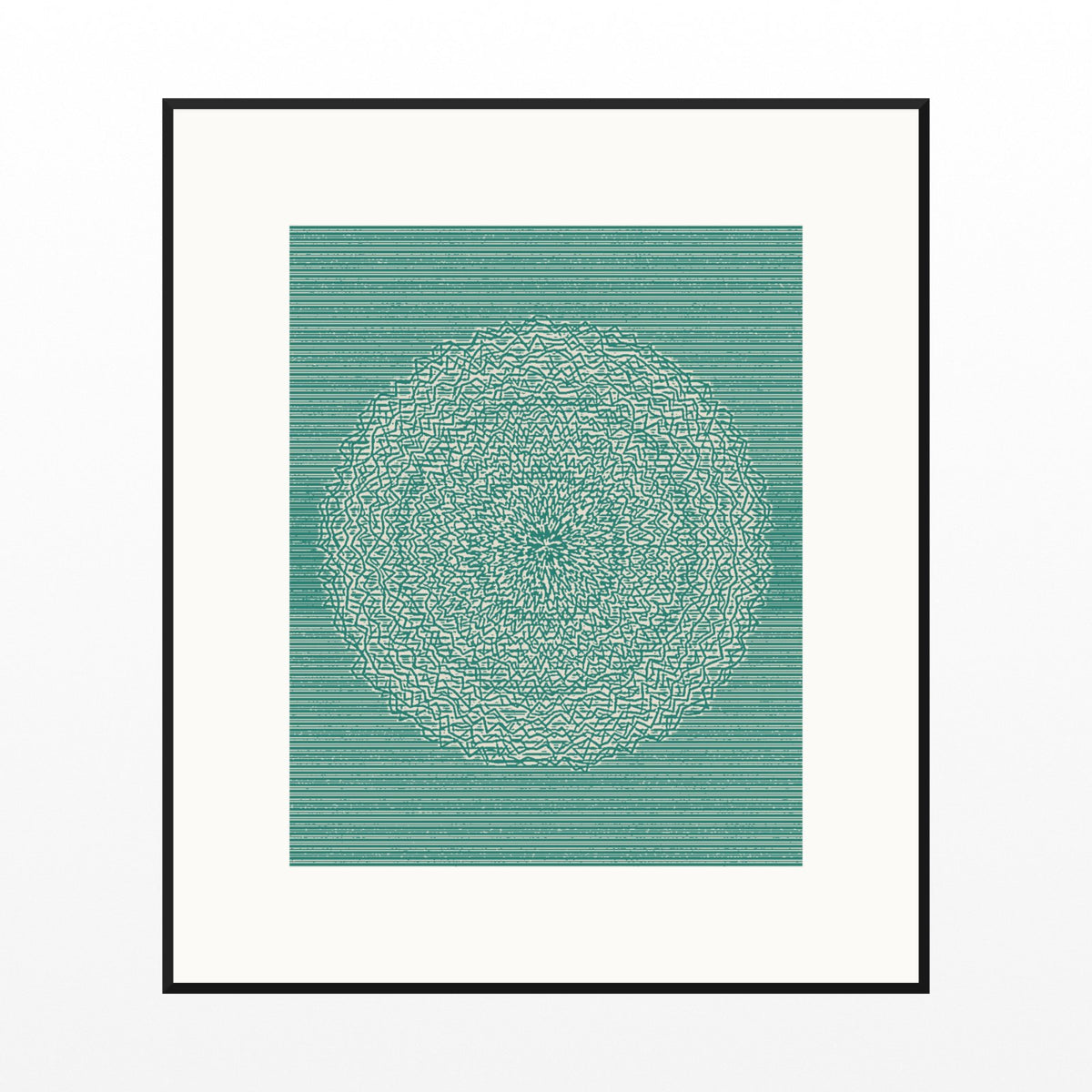 Viridian & Rose Linear Wall Art Print – Signed Limited Edition Giclée | Modern Gallery Decor — Black gallery mat