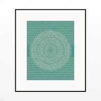 Viridian & Rose Linear Wall Art Print – Signed Limited Edition Giclée | Modern Gallery Decor — Black gallery mat