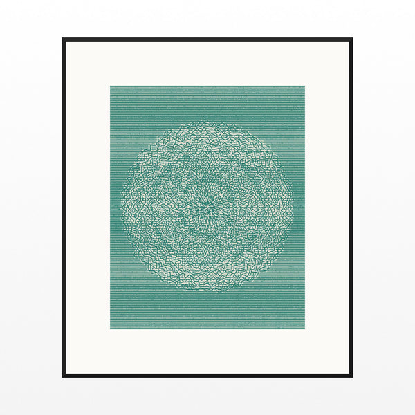 Viridian & Rose Linear Wall Art Print – Signed Limited Edition Giclée | Modern Gallery Decor — Black gallery mat