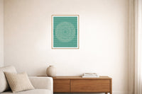 Viridian & Rose Linear Wall Art Print – Signed Limited Edition Giclée | Modern Gallery Decor — Living room lifestyle