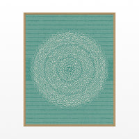 Viridian & Rose Linear Wall Art Print – Signed Limited Edition Giclée | Modern Gallery Decor — Floating natural frame