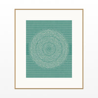 Viridian & Rose Linear Wall Art Print – Signed Limited Edition Giclée | Modern Gallery Decor — Natural gallery mat