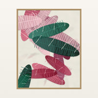 Viridian & Rose Ombré Gradient – Premium Ombré Gradient Wall Art Print — Floating natural frame