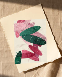 Viridian & Rose Ombré Gradient – Premium Ombré Gradient Wall Art Print — Paper/edge detail