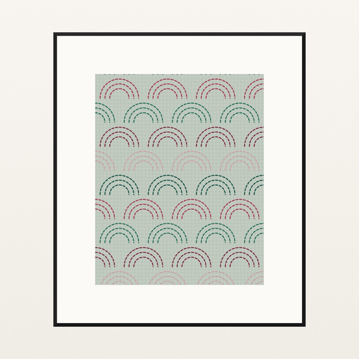 Viridian & Rose Ombré Gradient – Signed 50-Edition Giclée Print for Gallery Walls — Black gallery mat