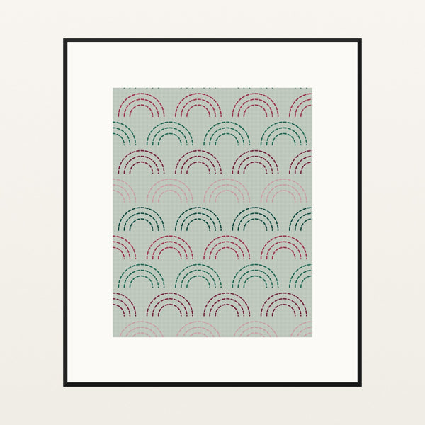 Viridian & Rose Ombré Gradient – Signed 50-Edition Giclée Print for Gallery Walls — Black gallery mat