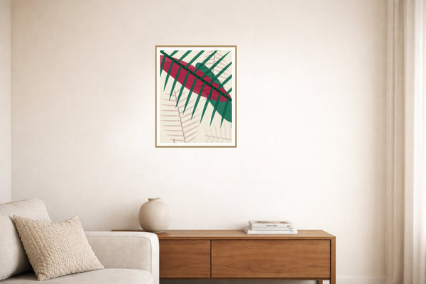 Viridian & Rose Ombré Gradient – Signed 50-Edition Giclée Print for Gallery Walls — Living room lifestyle