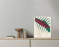 Viridian & Rose Ombré Gradient – Signed 50-Edition Giclée Print for Gallery Walls — Grey wall with bowl
