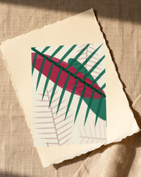 Viridian & Rose Ombré Gradient – Signed 50-Edition Giclée Print for Gallery Walls — Paper/edge detail