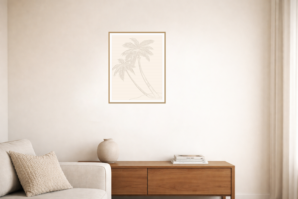 Warm Cocoa Etched Line Art – Signed 50-Edition Giclée Print for Gallery Walls