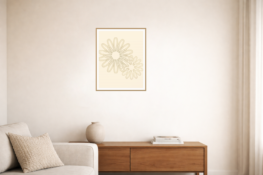 Warm Cocoa Watercolor Wash Giclée Print — room scene