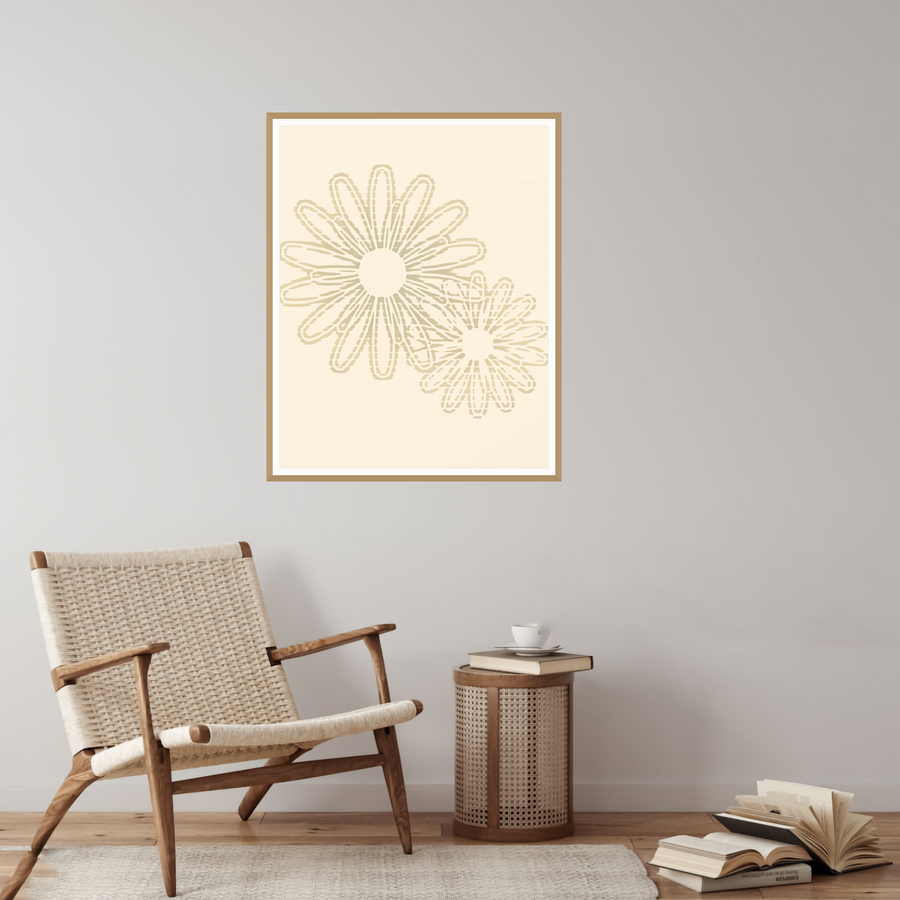 Warm Cocoa Watercolor Wash Giclée Print — room scene