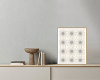 Warm Earth Art Deco – Limited Edition Art Deco Art Print — Grey wall with bowl