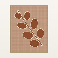 Warm Earth Eucalyptus Painterly Wall Art Print — Floating natural frame