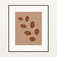 Warm Earth Eucalyptus Painterly Wall Art Print — Black gallery mat