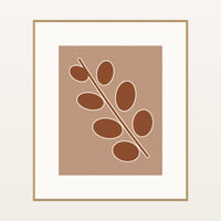 Warm Earth Eucalyptus Painterly Wall Art Print — Natural gallery mat