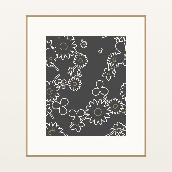 Warm Earth Floral – Limited Edition Floral Art Print — Natural gallery mat