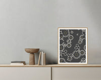 Warm Earth Floral – Limited Edition Floral Art Print — Grey wall with bowl