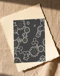 Warm Earth Floral – Limited Edition Floral Art Print — Paper/edge detail