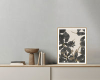 Warm Earth Ombré Gradient – Premium Ombré Gradient Wall Art Print — Grey wall with bowl