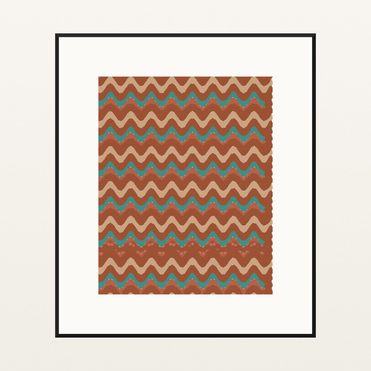 Warm Earth Retro 70s – Signed 50-Edition Giclée Print for Gallery Walls — Black gallery mat
