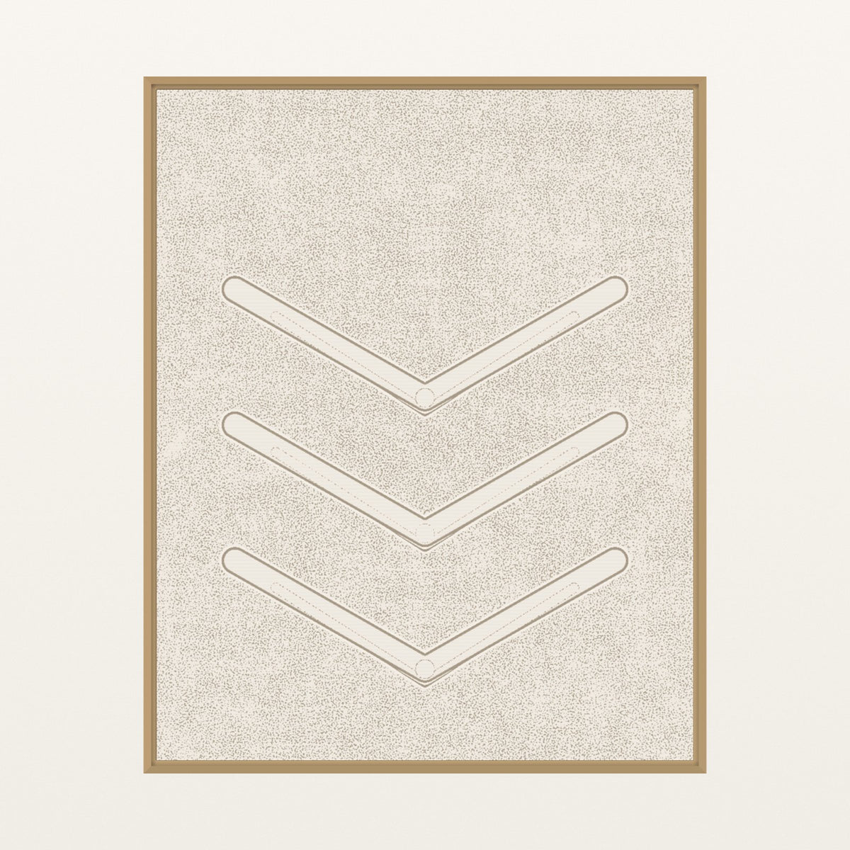 Warm Linen Chevron Motif – Limited Edition Motif Art Print — Floating natural frame