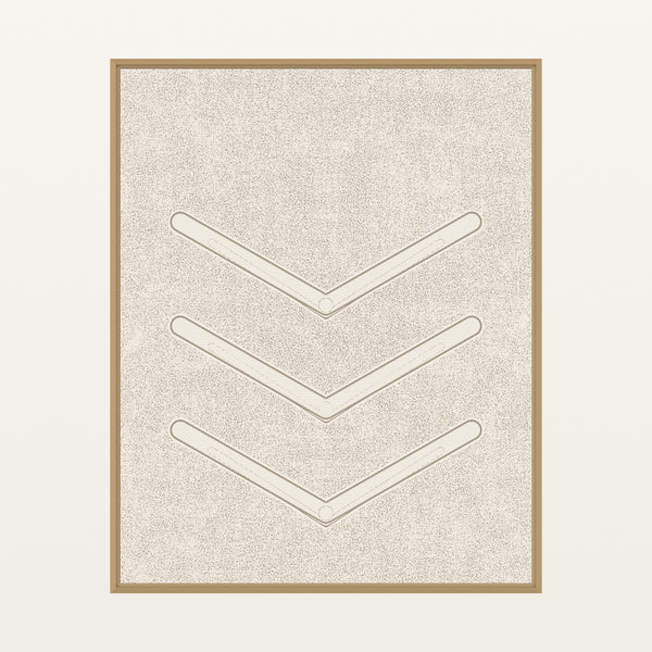 Warm Linen Chevron Motif – Limited Edition Motif Art Print — Floating natural frame