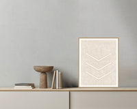 Warm Linen Chevron Motif – Limited Edition Motif Art Print — Grey wall with bowl