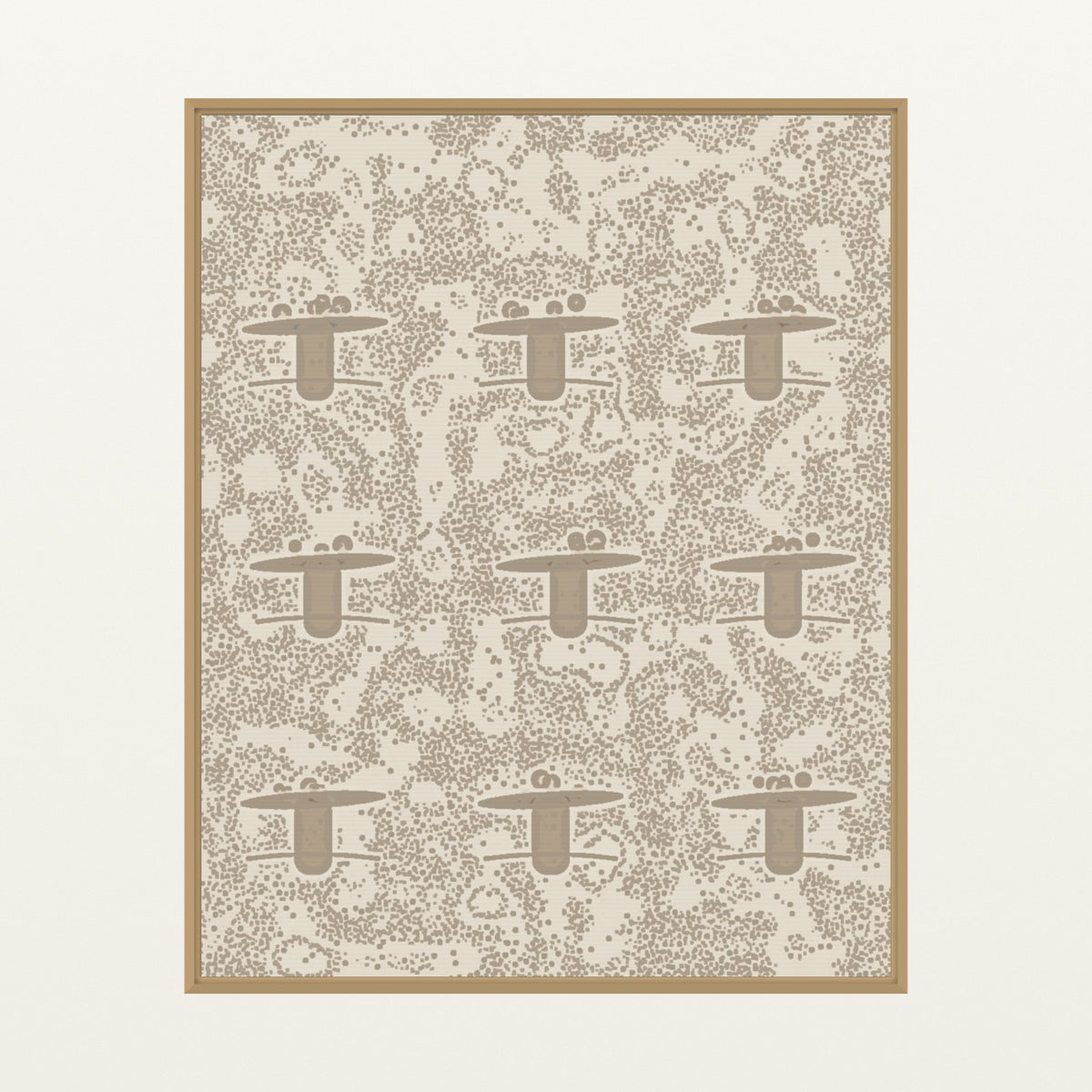Warm Linen Retro 70s – Premium Retro 70s Wall Art Print — Floating natural frame