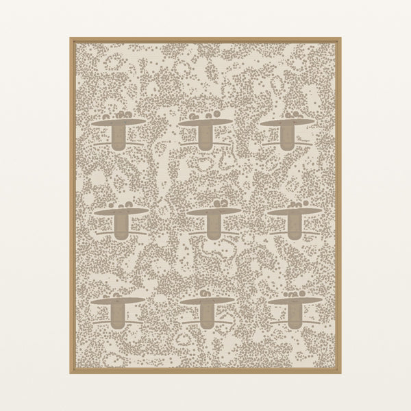 Warm Linen Retro 70s – Premium Retro 70s Wall Art Print — Floating natural frame