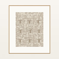 Warm Linen Retro 70s – Premium Retro 70s Wall Art Print — Natural gallery mat