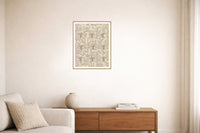 Warm Linen Retro 70s – Premium Retro 70s Wall Art Print — Living room lifestyle