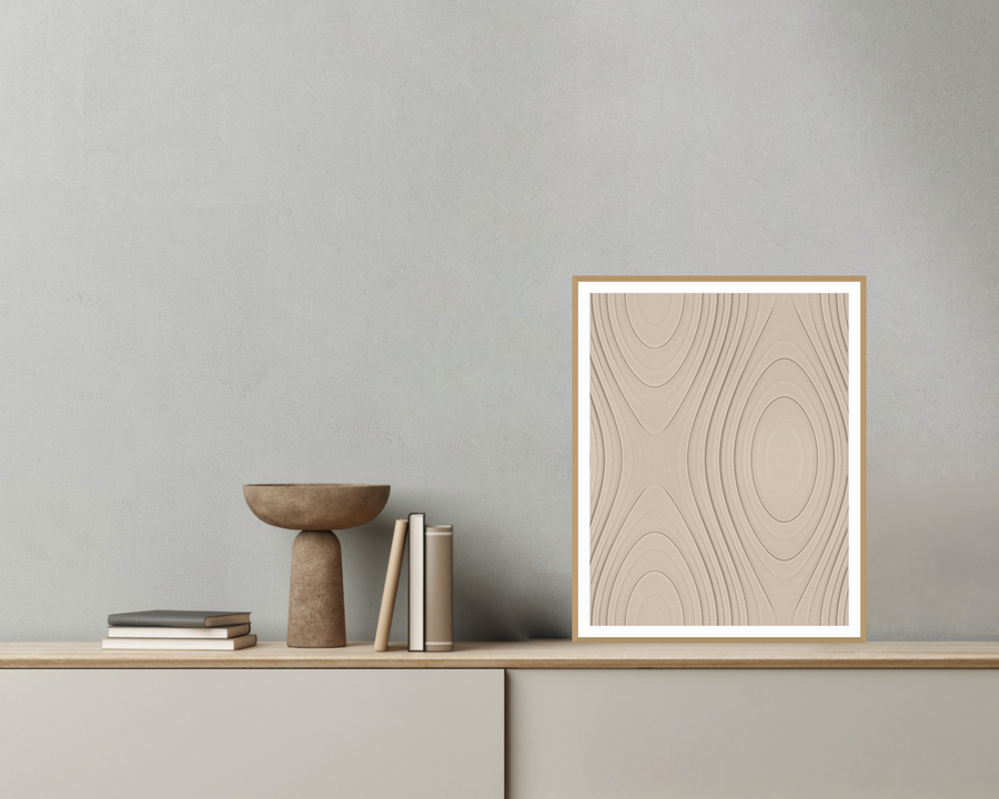 Warm Linen Marble-Art-Print – Limited Edition — room scene