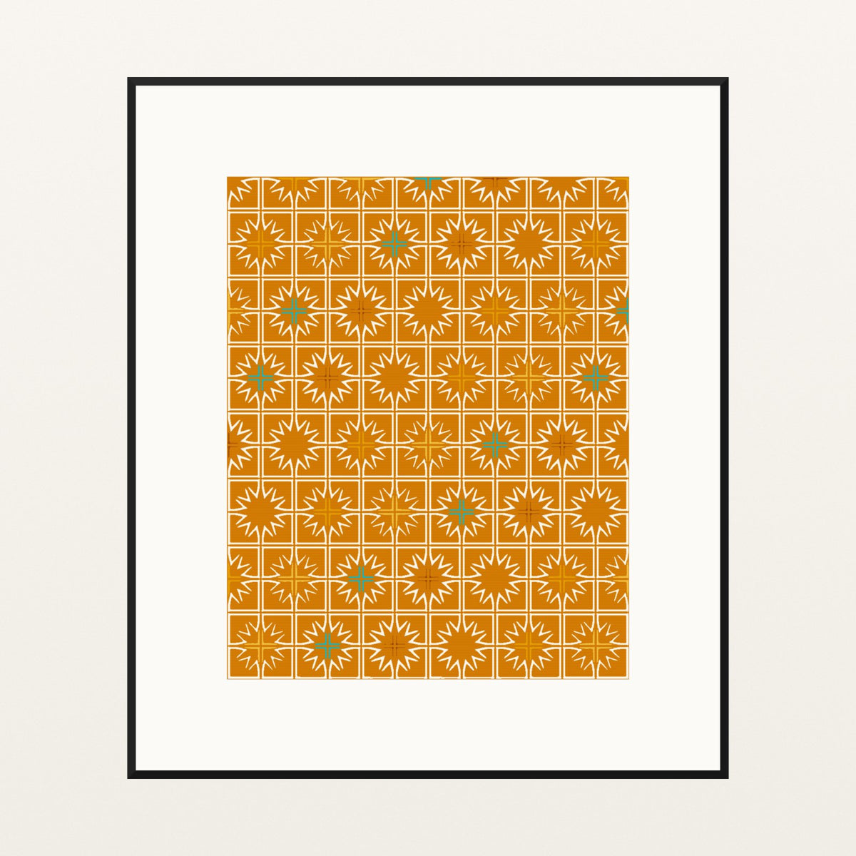 Warm Sunset Moroccan Tile – Premium Moroccan Tile Wall Art Print — Black gallery mat