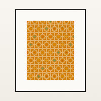 Warm Sunset Moroccan Tile – Premium Moroccan Tile Wall Art Print — Black gallery mat