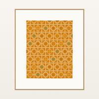 Warm Sunset Moroccan Tile – Premium Moroccan Tile Wall Art Print — Natural gallery mat