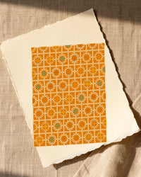 Warm Sunset Moroccan Tile – Premium Moroccan Tile Wall Art Print — Paper/edge detail