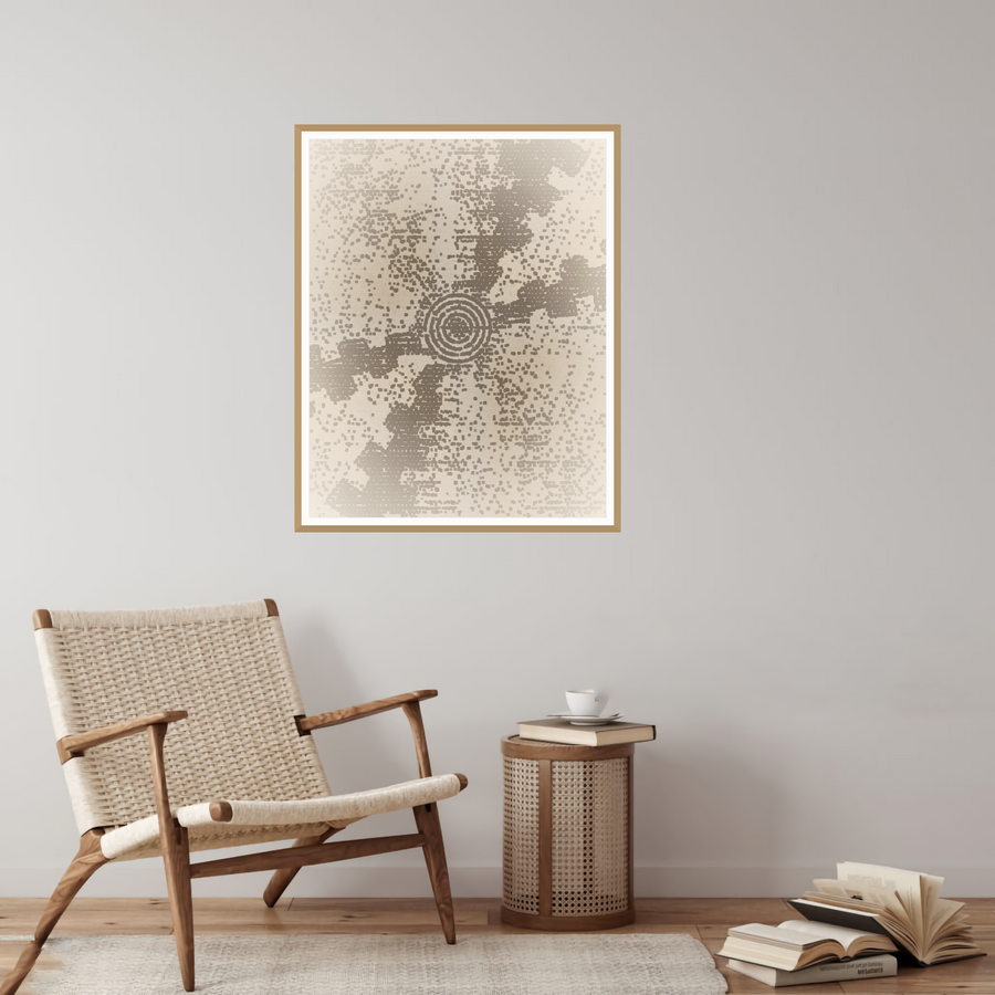 Zulu Sunburs: Premium Driftwood Art Print — room scene